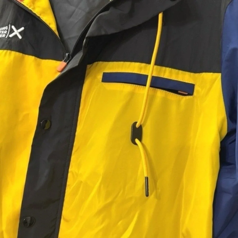 Something After Forever Windbreaker Mens Small Pre-Owned Jacket Yellow Hooded